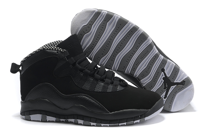 New Air Jordan 10 Shoes All Black - Click Image to Close